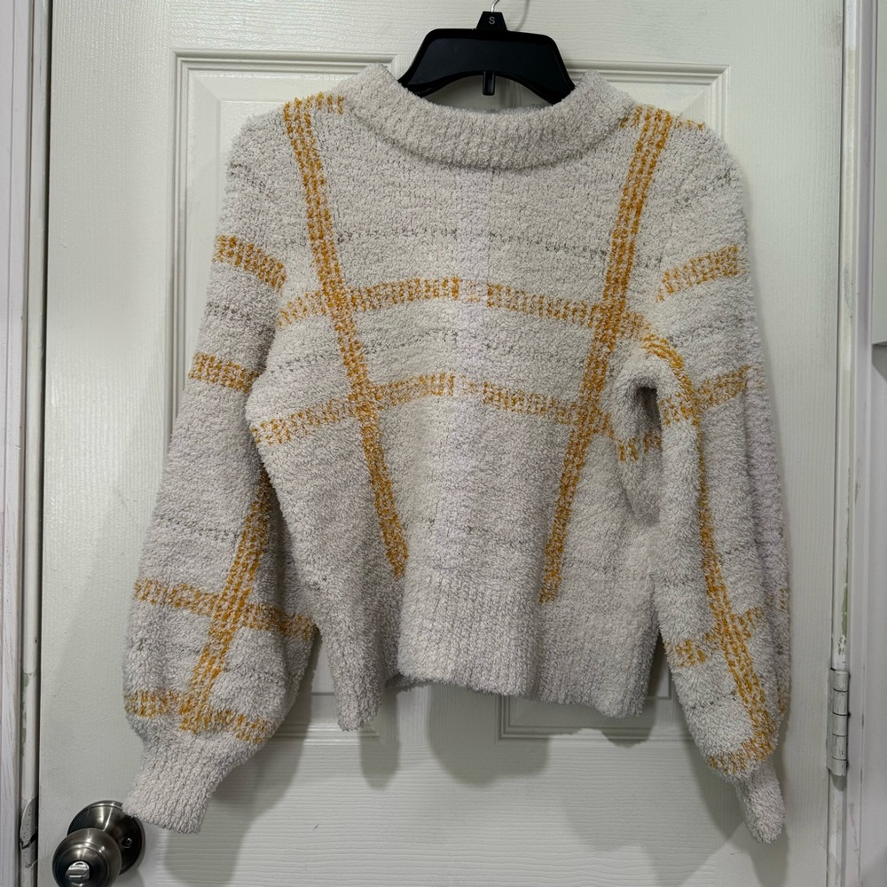 Lauren Conrad Fuzzy Sherpa Balloon Sleeve sweater size Small
